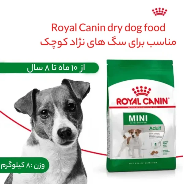 قیمت غذای خشک رویال کنین مینی ادالت وزن 4 کیلوگرم