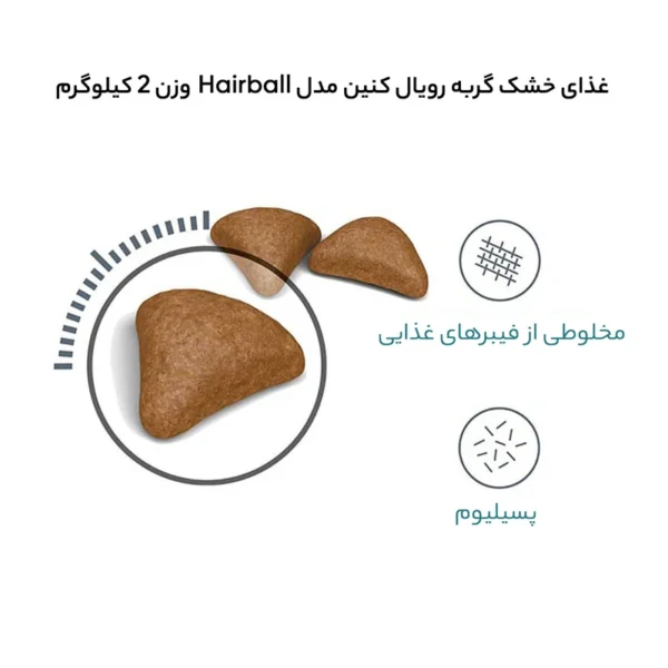 غذای خشک گربه هیربال رویال کنین وزن 2 کیلوگرم