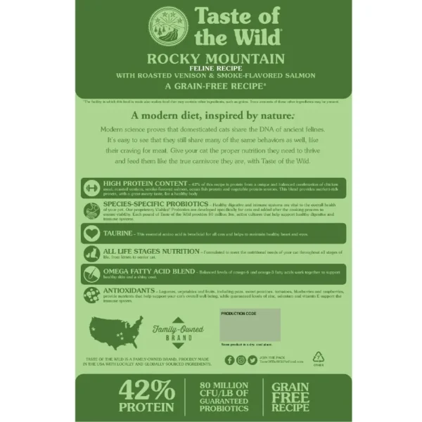 غذای خشک گربه تیست اف د وایلد گوشت و ماهی وزن 2 کیلوگرم