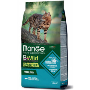 BWild غذای خشک گربه بالغ بدون غلات عقیم شده / ماهی تن نخود فرنگی / 10 کیلویی