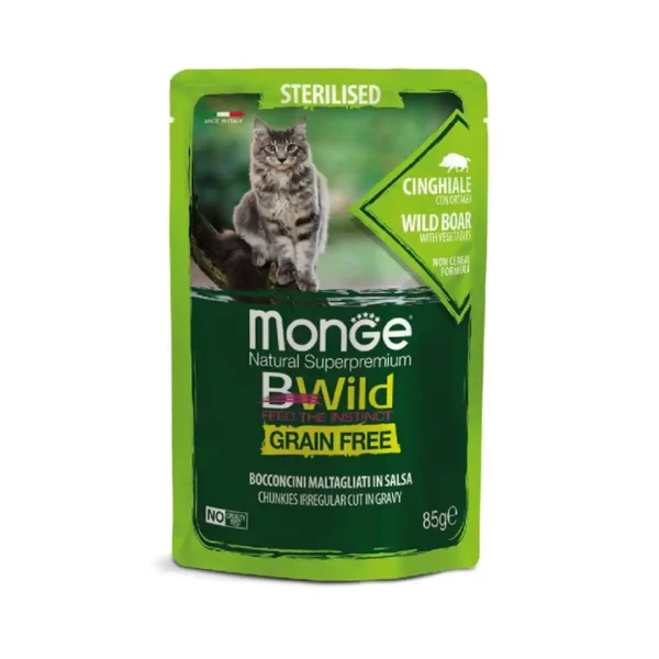 BWild پوچ گربه بالغ بدون غلات عقیم شده گراز سبزیجات