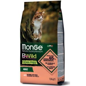 BWild غذای خشک گربه بالغ بدون غلات / سالمون نخودفرنگی / 10 کیلویی