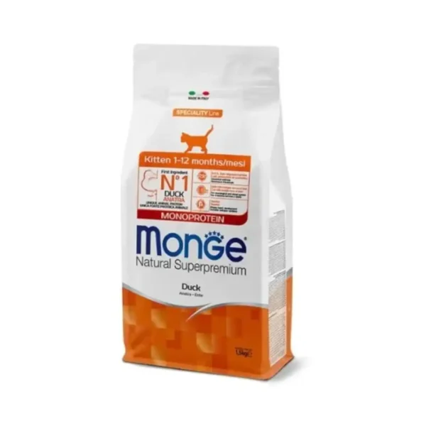مونژه غذای خشک بچه گربه اردک 1.5کیلویی